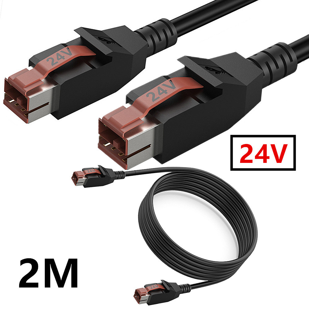 USB ชายกับชาย 24V สายไฟสายไฟสายไฟ 2m สายชาร์จเหมาะสําหรับ IBM POS Terminal/Scanner/Printer/Scanner/P