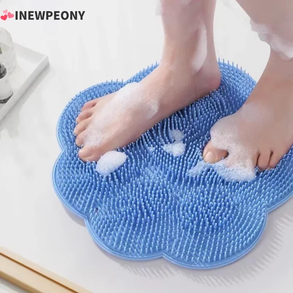 INEWPEONY Wash Foot Pad, แปรงนวดซิลิโคนกันลื่น, พร้อม Sucker Body Exfoliating Bath Massager Pad ห้องน้ํา