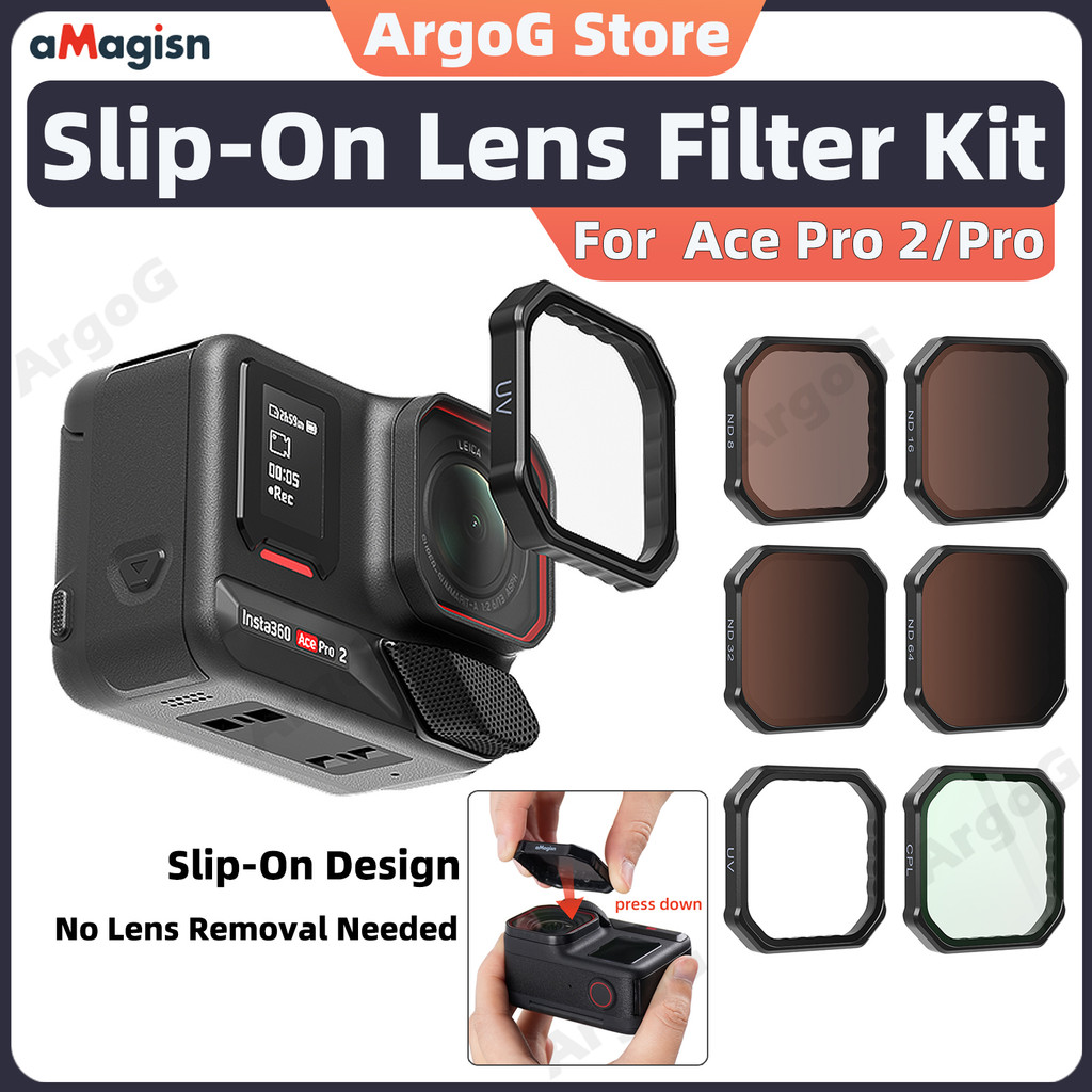 ชุดฟิลเตอร์เลนส์ aMagisn สําหรับ Insta360 Ace Pro 2 / Ace Pro CPL / UV / ND Filter การออกแบบกันน้ํา Ace Pro 2 อุปกรณ์เสริม