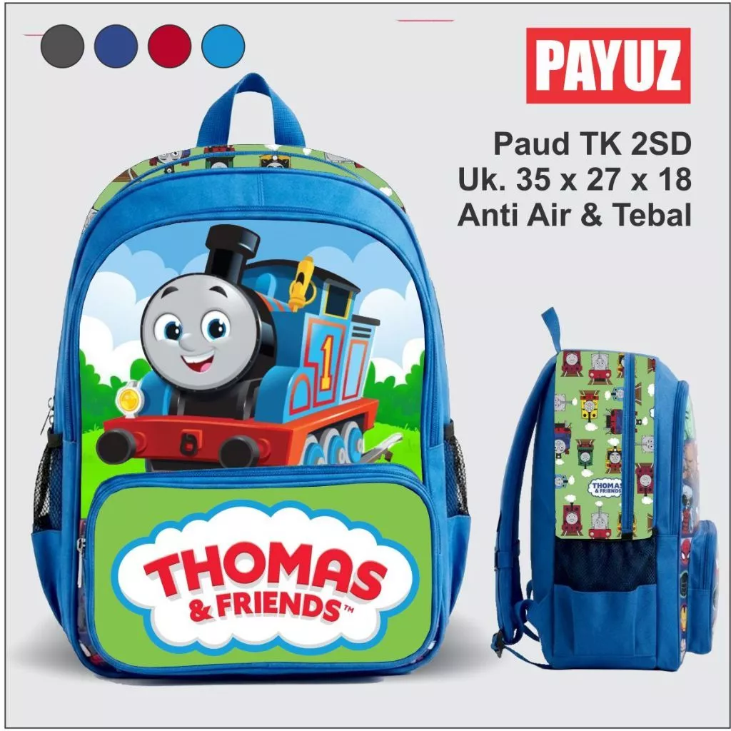 PAYIZ BAGS กระเป๋านักเรียนเด็ก Thomas BAGS ตัวละครน่ารัก น้ําหนักเบา หนา วัสดุกันน้ํา