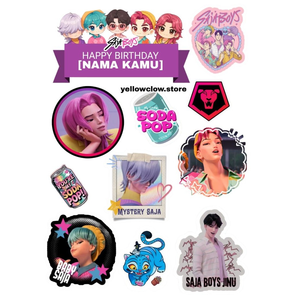 Topper Kpop Saja Boys Demon Hunter/Topperเค้กวันเกิดKpop Saja Boys Demon Hunter