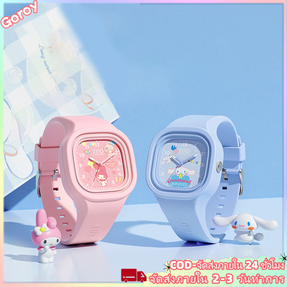 นาฬิกาซิลิโคนควอทซ์สำหรับเด็กผู้หญิง Kuromi และ Cinnamoroll ดีไซน์น่ารัก