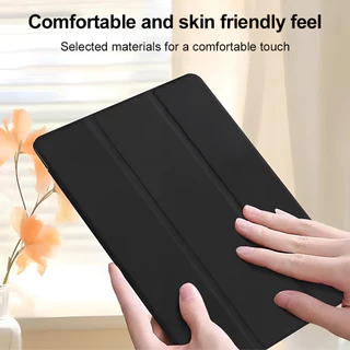 Tri-fold เคสป้องกัน For Samsung Galaxy Tab S9 S10 S7 FE S8 S7 S9 FE S10 A9 A11 Plus A8 X200 S6 Lite พับเพื่อปลุกหน้าจอ