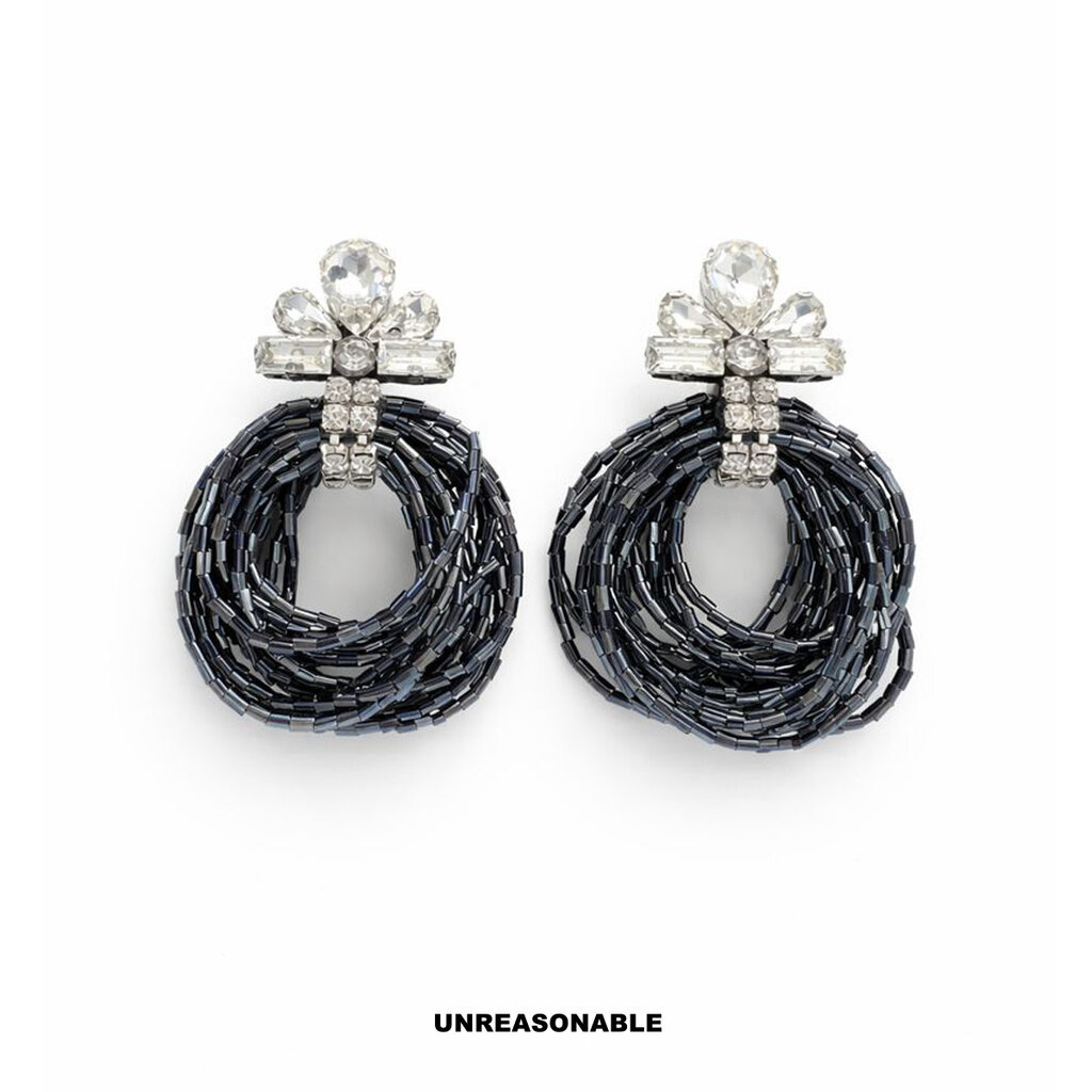 Midnight Orbit Earrings สีดำ UA0584-02 Unreasonable Accessories