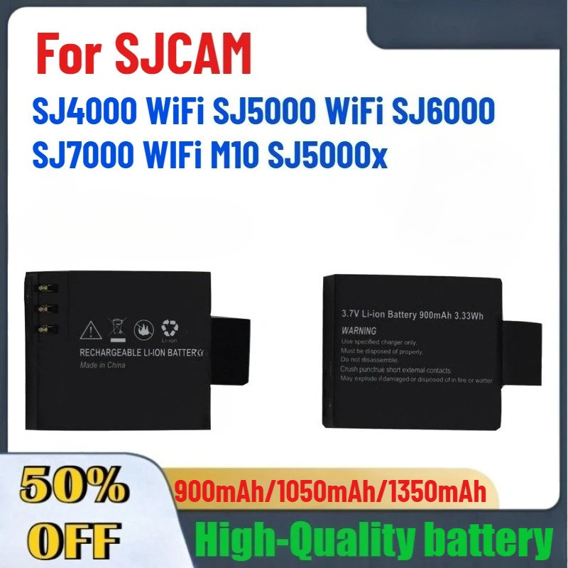 900mAh/1350mAh Rechargable Sport Action แบตเตอรี่กล้องสําหรับ SJCAM SJ4000 WiFi SJ5000 WiFi SJ6000 S