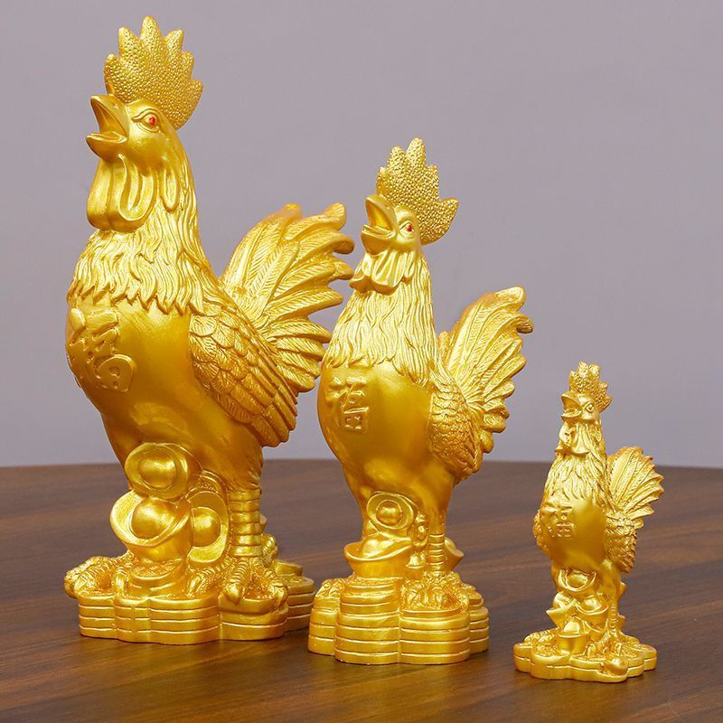 โชคดีโชคลาภ/โชคลาภไก่ทองเครื่องประดับจําลองไก่ใหญ่รุ่ยอี๋เ รูปที่ 2