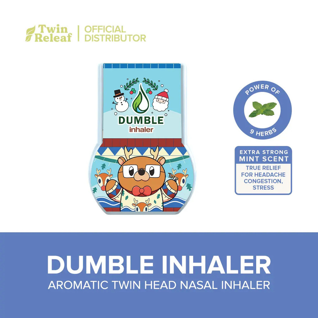 DUMBLE Double Head Inhaler [Soothing Vapors, Relieves Nasal Congestion, Headache] (Twin Releaf)