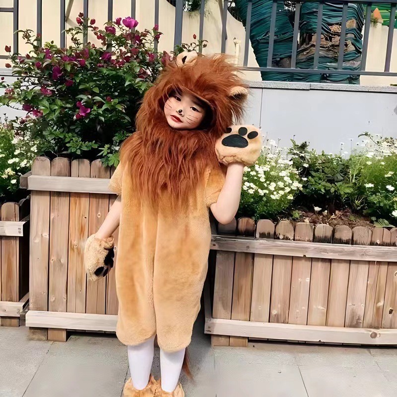 เครื่องแต่งกายฮาโลวีนสำหรับเด็ก ลายเสือ Simba จาก Lion King สไตล์น่ารักสำหรับงานปาร์ตี้หรือคอสเพลย์