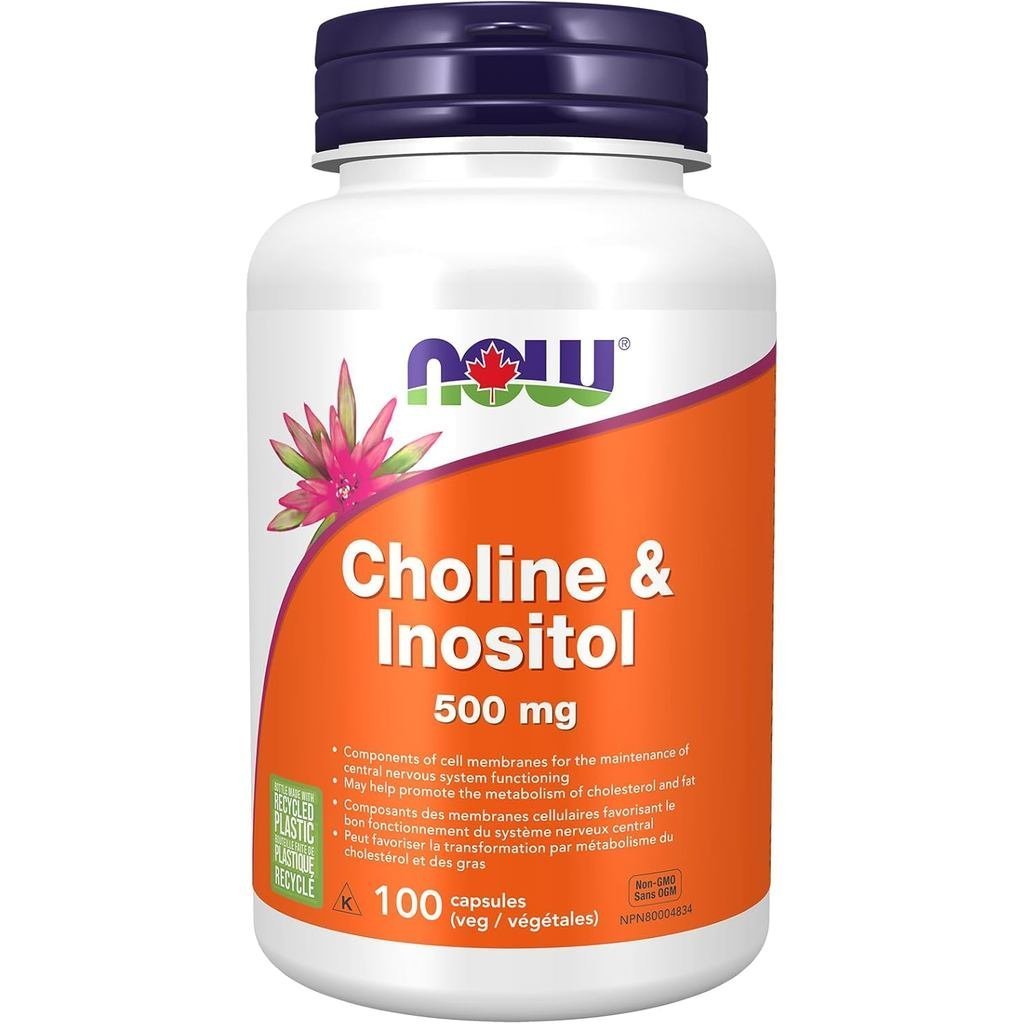 NOW s Choline & Inositol 500 mg ประสาทเพื่อสุขภาพ Tranission* สุขภาพระบบประสาท 100 แคปซูล