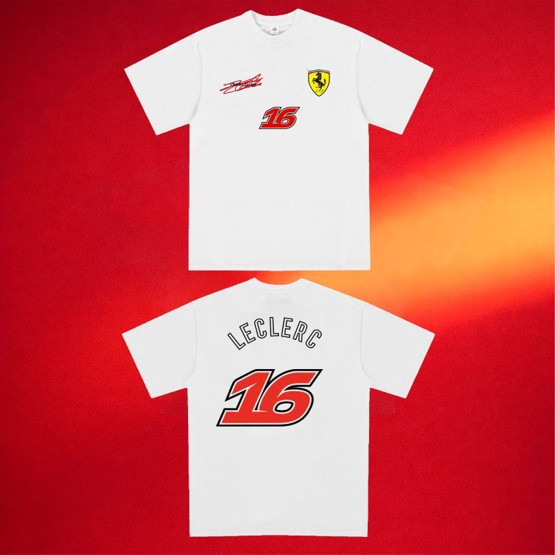 เสื้อแข่ง F1 2026 Ferrari Troops เสื้อยืดแขนสั้น Leclerc No. 16, แฮมิลตัน เบอร์ 44