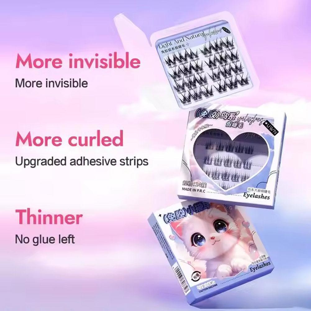 MALORYE Bqi Eyelashes Super Sticky ขนตาปลอมกาวฟรี Cluster Eyelash Grafting ติดทนนาน U9y4