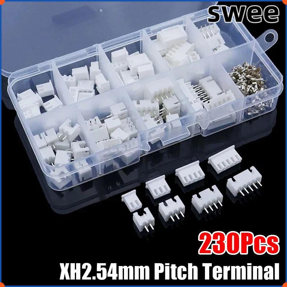 SWEE 230 ชิ้น 2.54 มิลลิเมตร Pitch Terminal, ชุด 2 P 3 P 4 P 5pin Pin Connector, 4 ค่า XH2.54 ชุดขั้