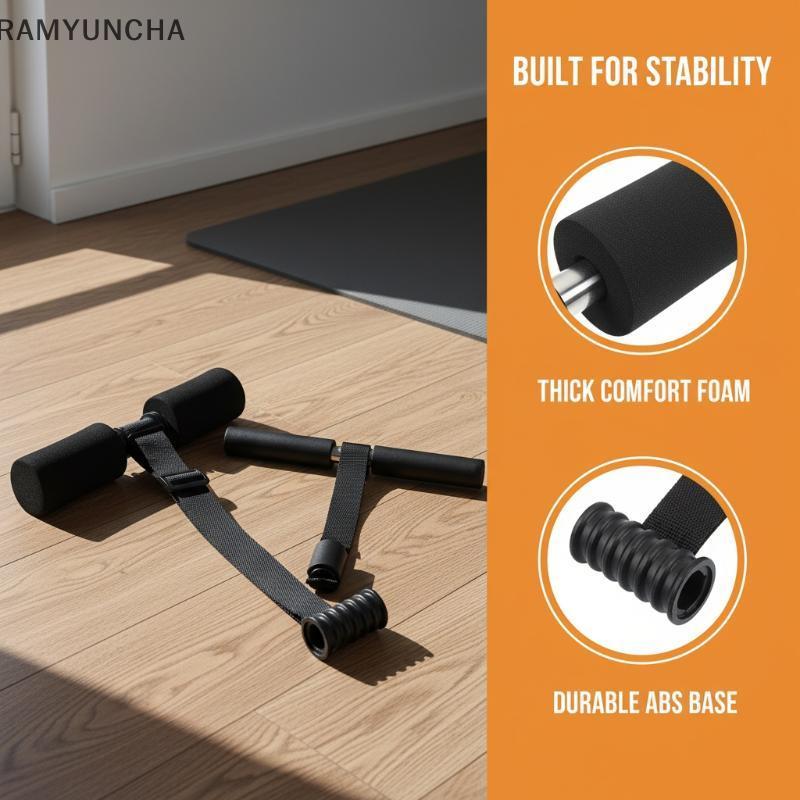 RAM Portable Hamstring Curl Strap for Home Gym, Squats & Ab Workout OTC