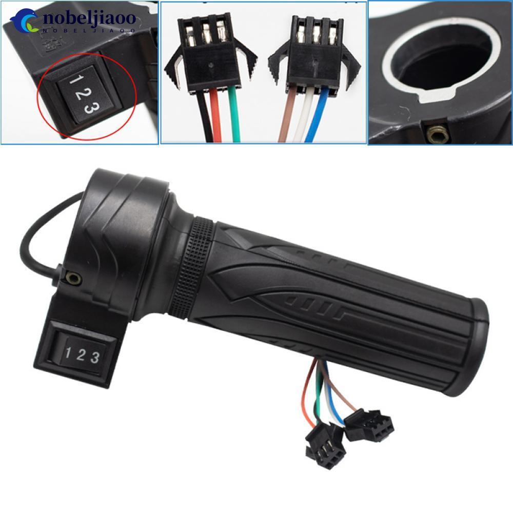NOBELJIAOO 3 ความเร็วไฟฟ้าจักรยานสกู๊ตเตอร์ควบคุมความเร็วคันเร่ง Twist Grip Handlebar Accelerator สํ