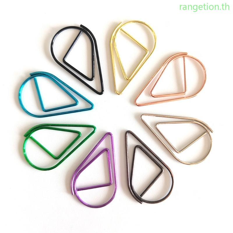 RAN 50 ชิ้นคลิปหนีบกระดาษโลหะ Teardrop Bookmarks คลิปสํานักงานคลิปหนีบกระดาษตกแต่งอุปกรณ์สํานักงานโร