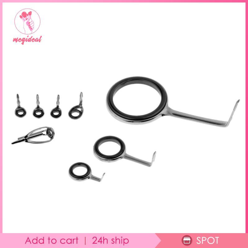 [MEGIDEAL] 8x Fishing Rod Guide Fishing Rod Eyes Ring Repair Eyes Sea Beachcaster