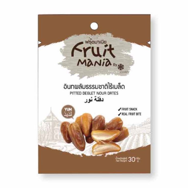 ฟรุ๊ตมาเนีย อินทผลัมไร้เมล็ด (Fruit Mania Pitted Dates 30g.)