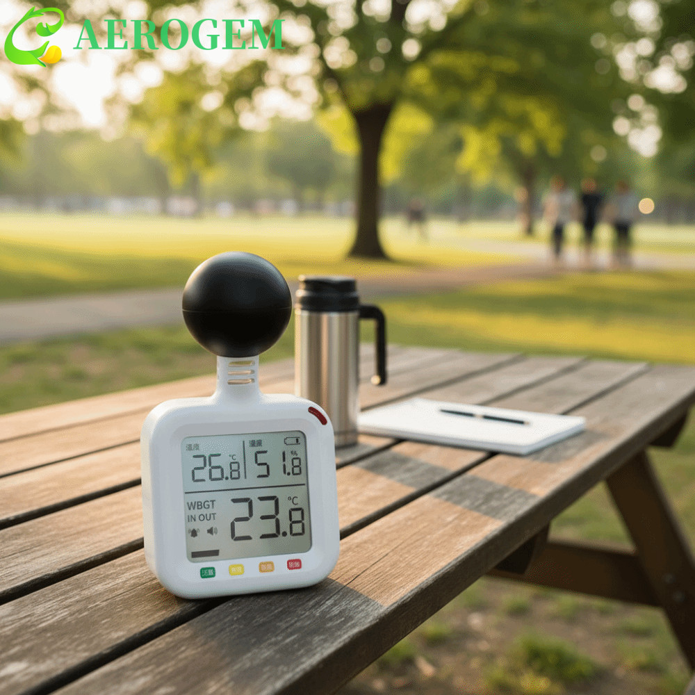 AEROGEM เครื่องวัดอุณหภูมิจังหวะความร้อน, Black Ball ความแม่นยําสูง WBGT ความร้อน Index Meter, Therm