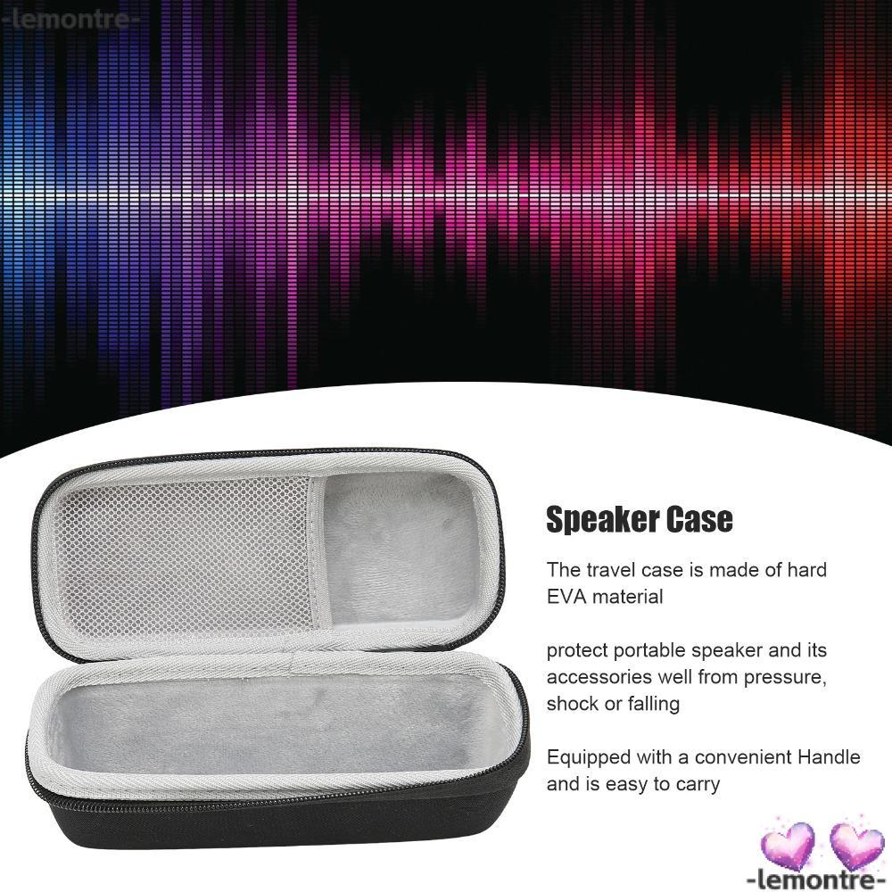 LEMONTRE Carrying Speaker , Hard Inner Mesh Pocket Speaker EVA Hard , With Handle Protective Storage