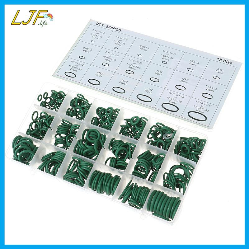 LJF 530 ชิ้นซีลโอริง R134a ซ่อมรถเครื่องปรับอากาศยางซีลชุดกล่อง