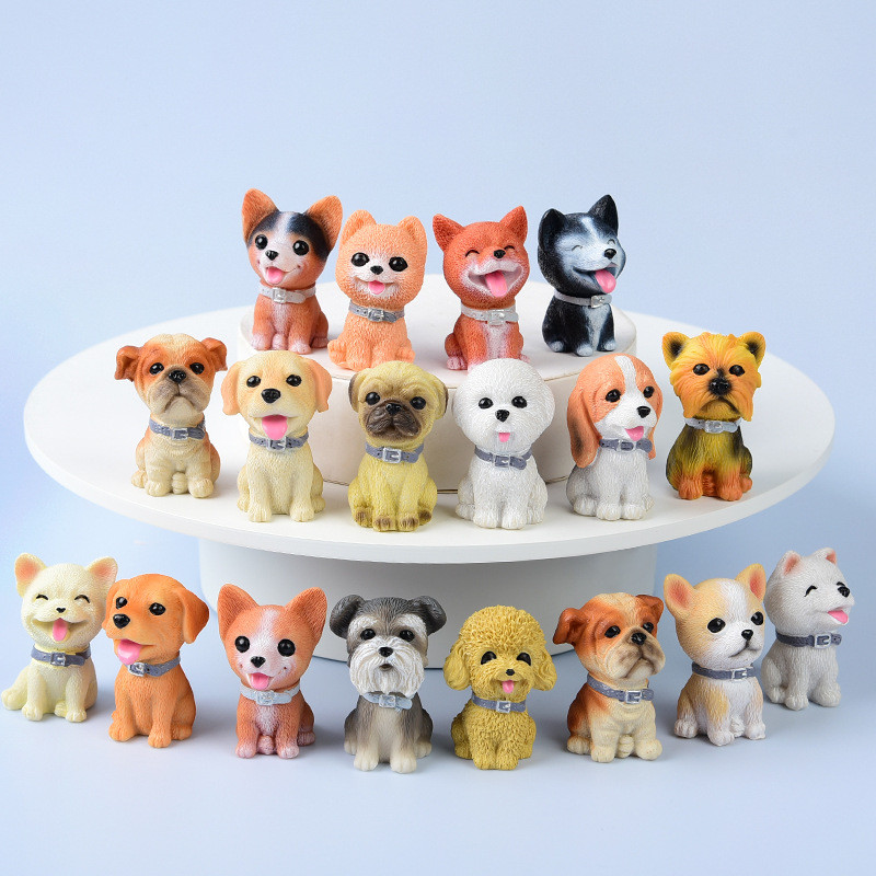 ตุ๊กตาหมาสไตล์การ์ตูน ทำจากเรซิน สวยน่ารัก ตกแต่งรถได้ดี