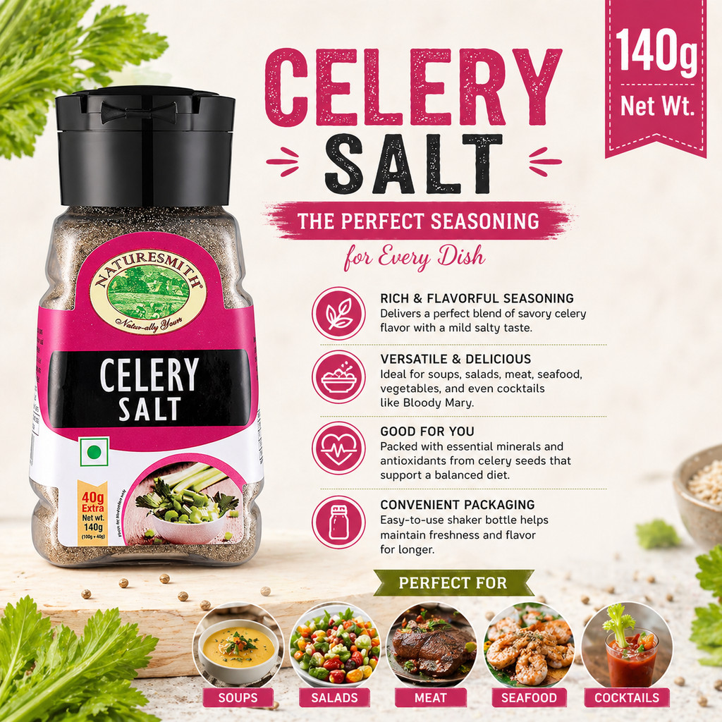 NATURESMITH Celery Salt 140g เกลือผสมเซเลอรี่ ปรุงรส อาหารสุขภาพ