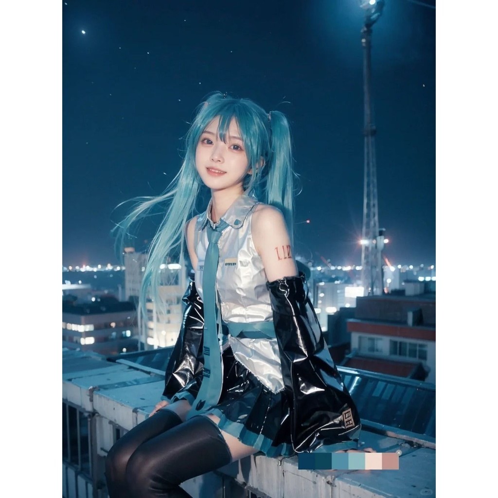 1 : 1 cosplay แหล่งกําเนิด cosplay Vocaloid ชุดสูตรหนัง miku อนาคตเสียงแรก