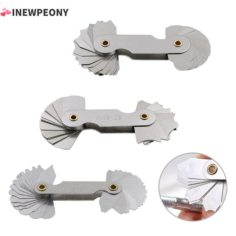 INEWPEONY 16 ชิ้น/เซ็ต Radius Gauge สําหรับอุตสาหกรรมวัด Gage สแตนเลสตัวอย่าง R Gauge