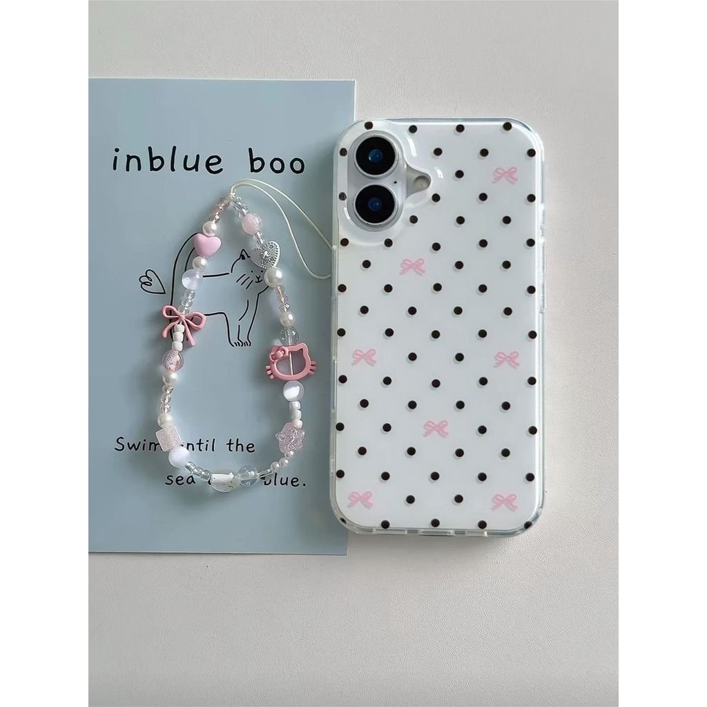 เคสโทรศัพท์เหมาะสําหรับiPhone 7 8 X XS XR XSMAX 11 12 13 14 15 16 17 Pro max Plus Airเกาหลีลายจุดโบว