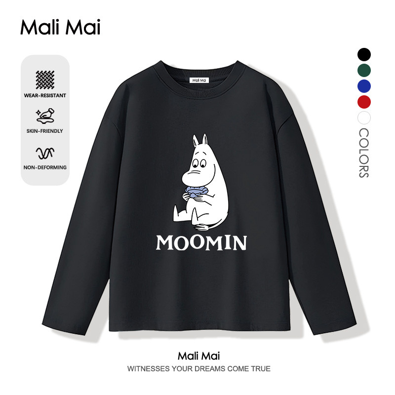 เสื้อยืดแขนยาวสำหรับเด็กผู้หญิง ลำลองสบายๆ ลายน่ารัก ทรงหลวม 【Bangkok Delivery】