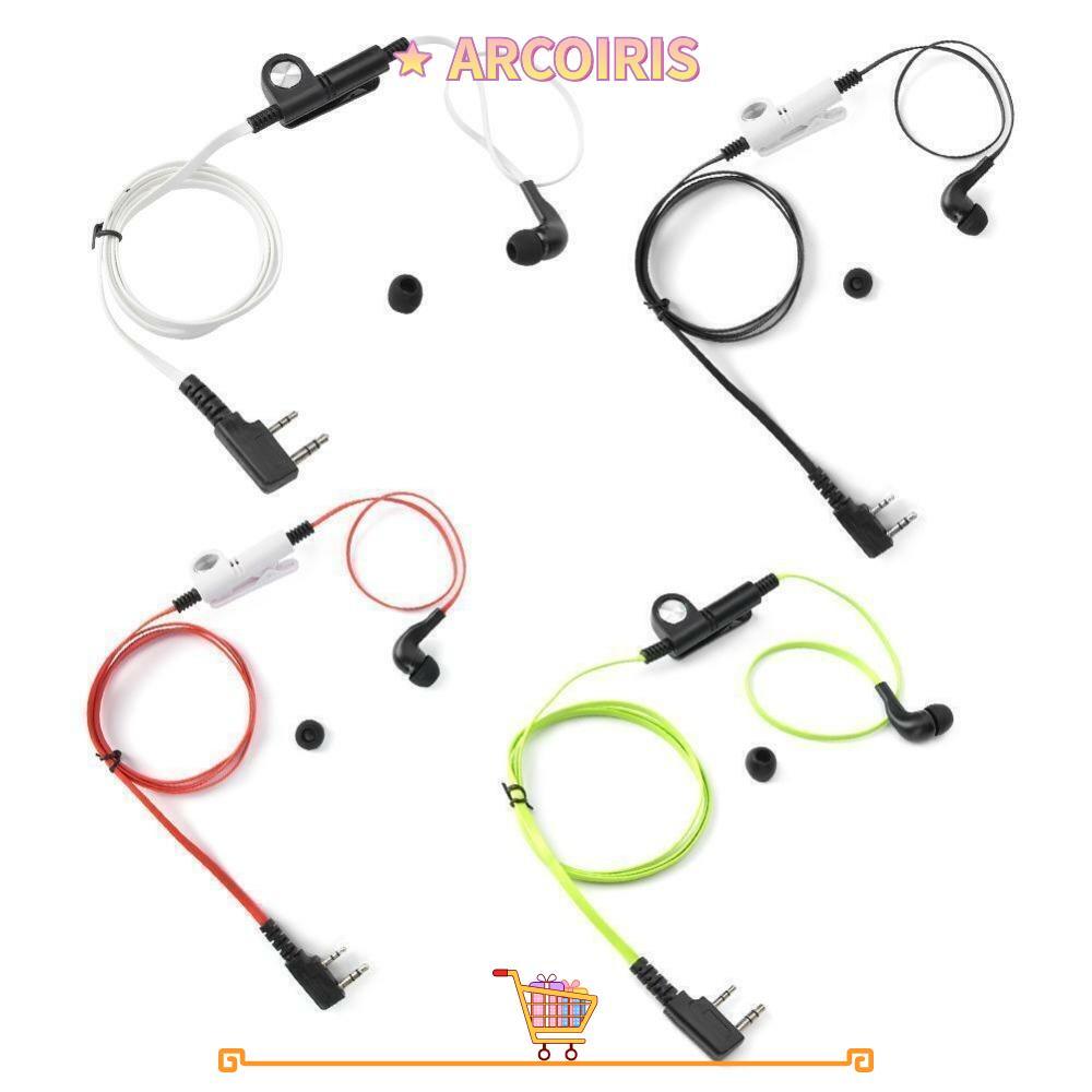 ARCOIRIS หูฟัง, วิทยุสองทาง 2 ทางหูฟัง PTT Mic, สายหูฟัง ABS 2 Pin สําหรับ Kenwood Baofeng