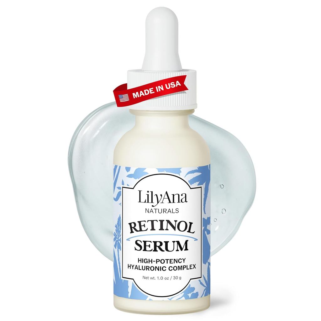 LilyAna Naturals Retinol Serum - Made in USA, Anti Aging Face Serum with Hyaluronic Acid and Vitamin