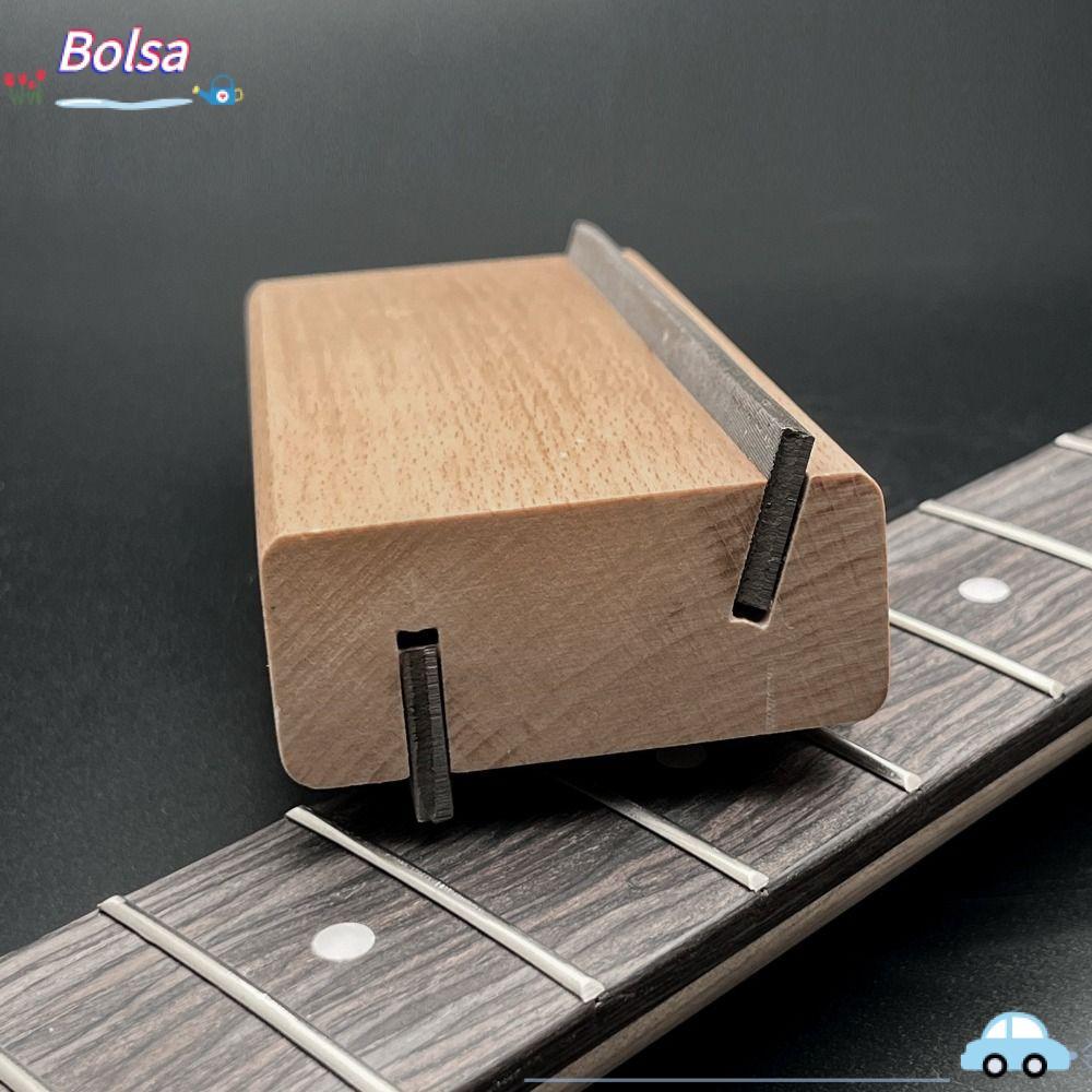 BOLSA Fret End Beveling File, 2 In 1 Wood+Carbon Steel Fret Crowning File, Precision File 30° 90° Fr