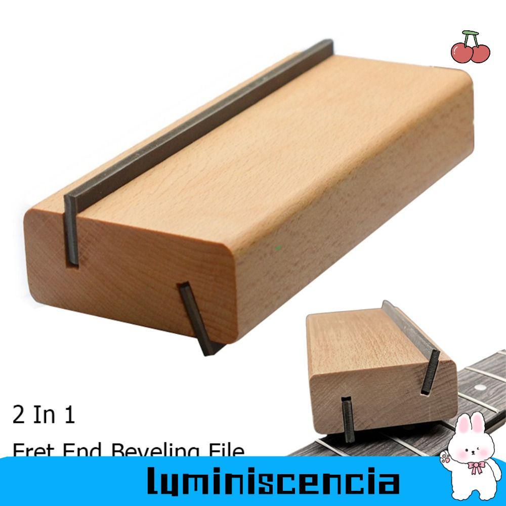 LUMINESCIA Fret End Beveling File, ไม้+เหล็กคาร์บอน 2 In 1 Fret Crowning File, Precision File 30° 90