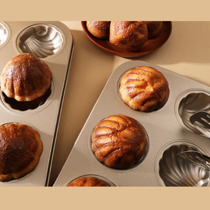 Shell Shaped Household Muffin&rice Cake Mold Dessert Baking Tray Carbon Steel Material Sturdy Durabl