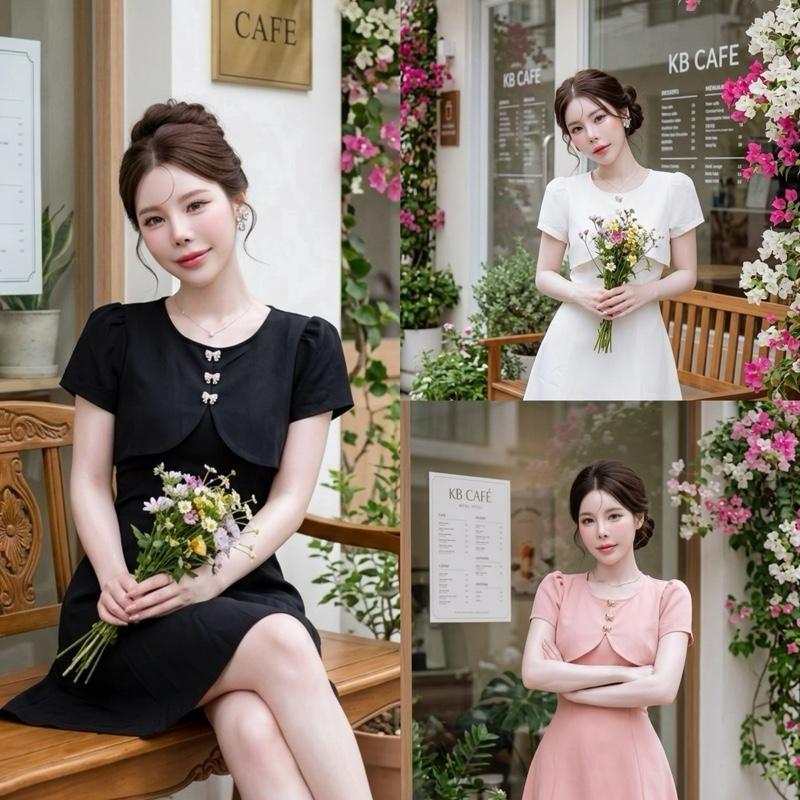 D260 เดรสเสื้อคลุมกระดุมโบว์ มีไซส์S-3XL ความยาว35-36นิ้ว ใส่ทำงาน ออกงาน ไปงานแต่ง เพิ่มความมั่นใจได้เลย