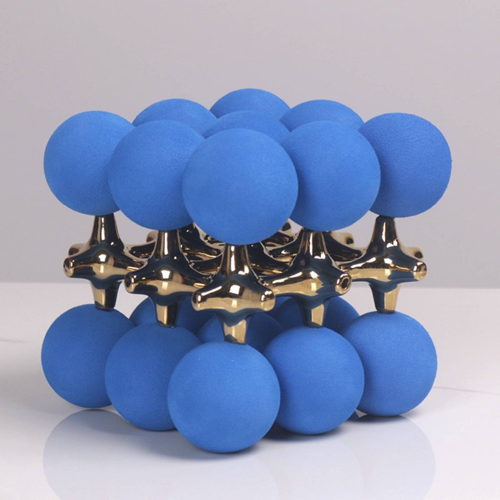 Minimalist Aesthetic Geometric Sphere Cube กระจกขัดเงา Finish Geometric Sphere Sculpture Handmade Cr