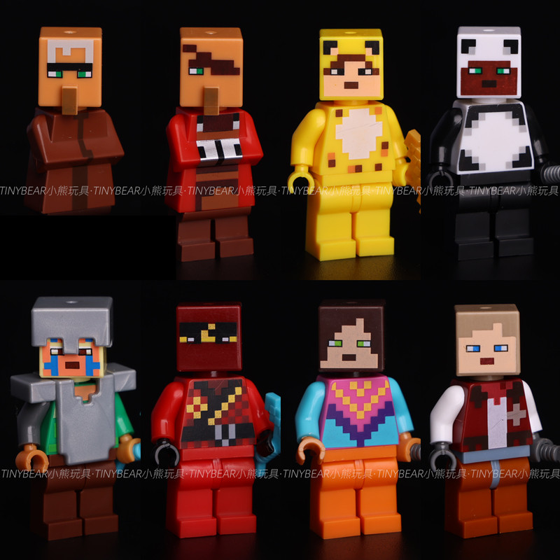 minecraft toy lego minecraft ปริศนาในประเทศ Minecraft Series สัตว์ Panda Explorer Villager Leopard C