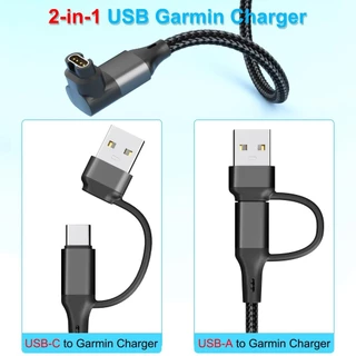 สายชาร์จและเครื่องแปลงสำหรับนาฬิกา Garmin 2-in-1 245/255/955, สายข้อมูล USB Type-C สำหรับ FENIX x7/7x/6/6x/6s