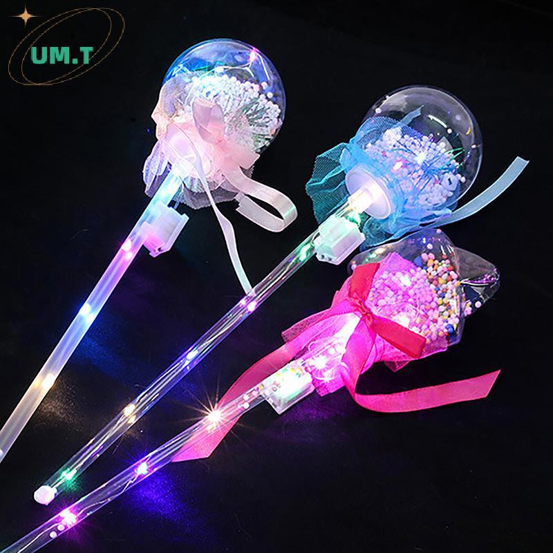 UM.T 1PC เด็กที่มีสีสันเรืองแสง Stis กระพริบหัวใจ Star ผีเสื้อสาวเจ้าหญิง Fairy Wands บทบาทเล่นแสดงค