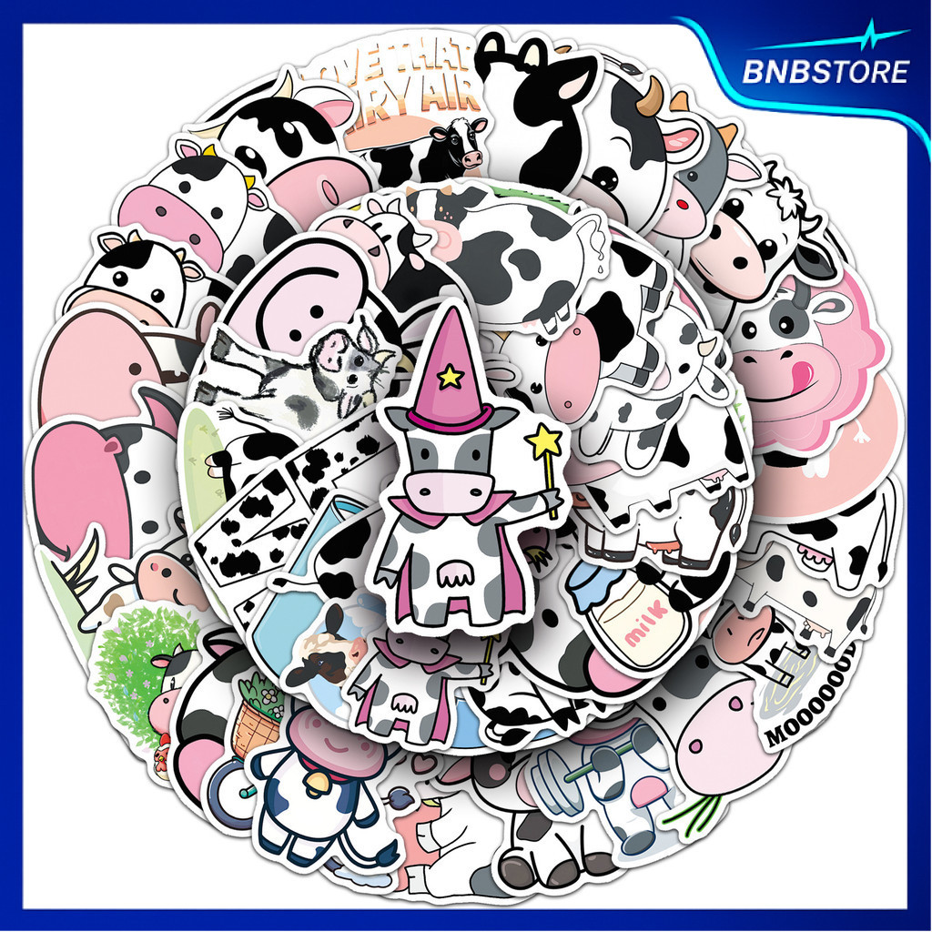🍀ส่งจากไทย🍀 50แบบ สติกเกอร์ การ์ตูน วัว น่ารัก Cow Cute Cartoon Animal Sticker