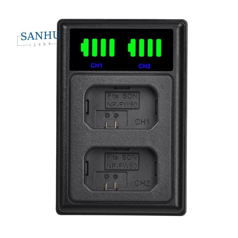 เครื่องชาร์จแบตเตอรี่คู่พอร์ต USB A6000 A6400 A6300 A6500 A7 A7II A7RII A7SII A7S A7S2 A7R-NP-FW50 N