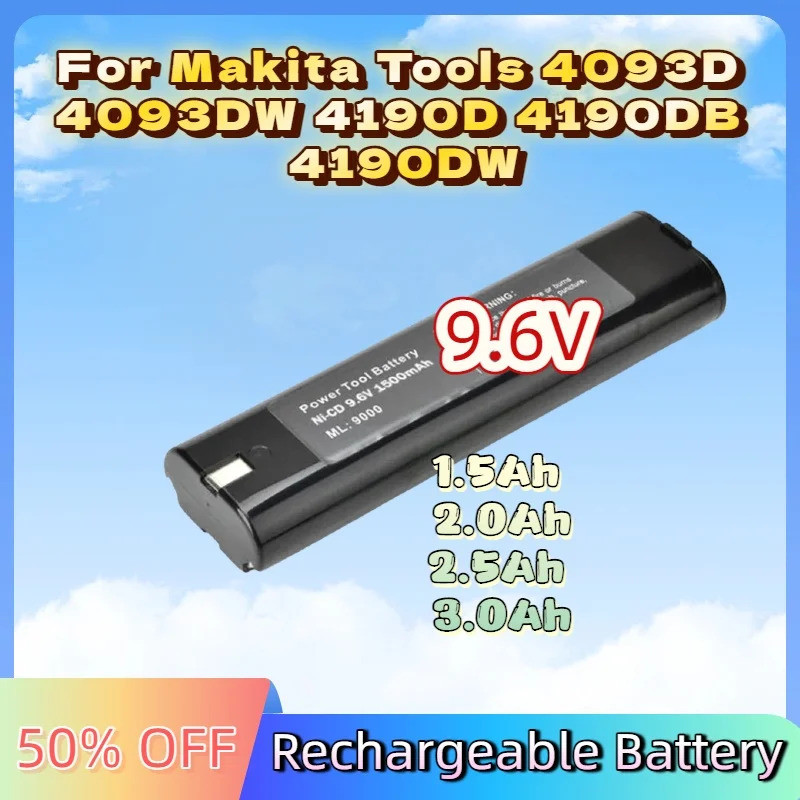 1.5Ah 2.0Ah 2.5Ah 3.0Ah Ni-CD/Ni-MH สําหรับ Makita 9.6V 4093D 4190D แบตเตอรี่ไร้สายสว่านไฟฟ้าเครื่อง