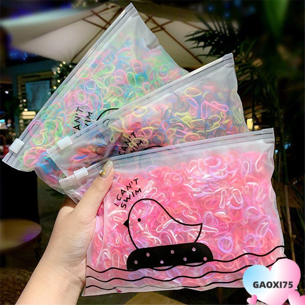 GAOXI75 1000 ชิ้นยางรัดผมแฟชั่นเชือกผม Ties Gum เด็กผมผูกเชือกสาว Scrunchie