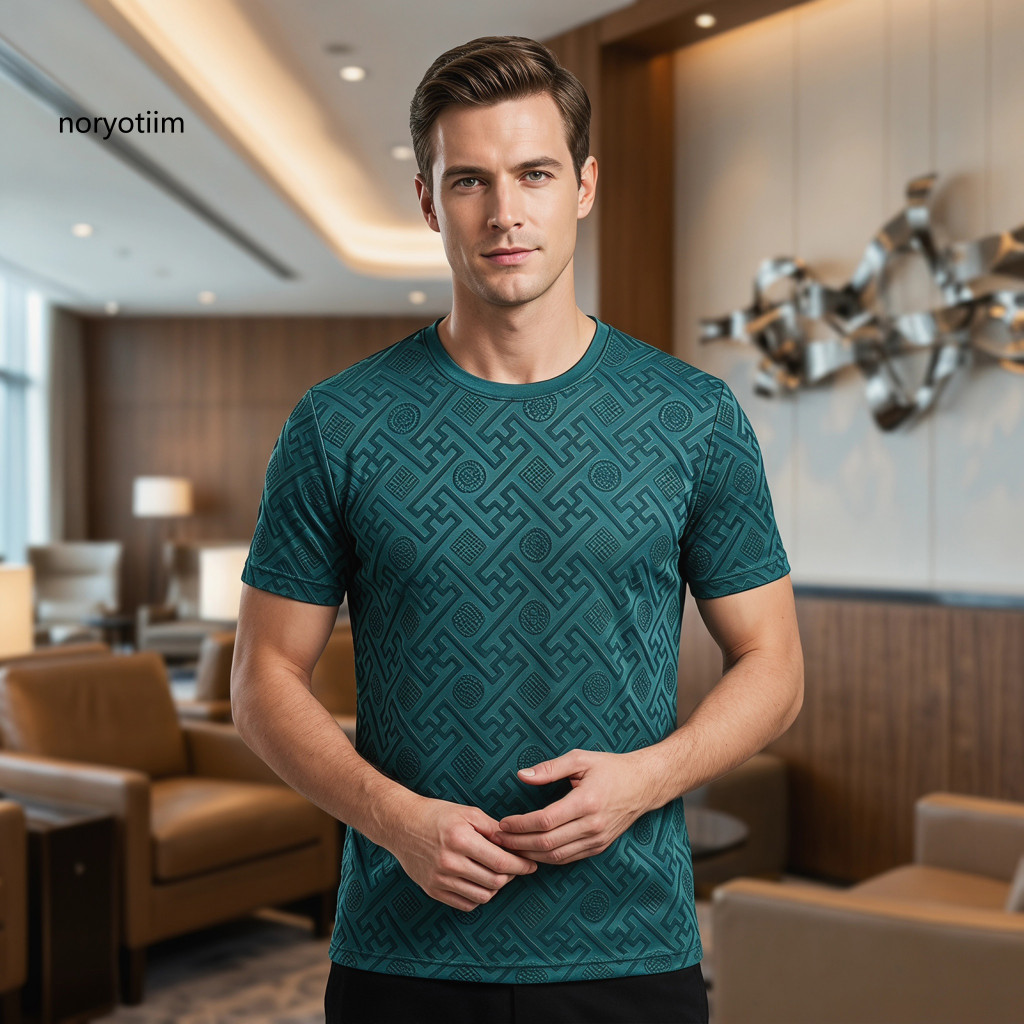 NOR Men เสื้อยืดสไตล์ผู้ชายเสื้อยืดฤดูร้อนสบายๆ Retro รูปแบบ – Breathable Stylish Tee สําหรับงานปาร์