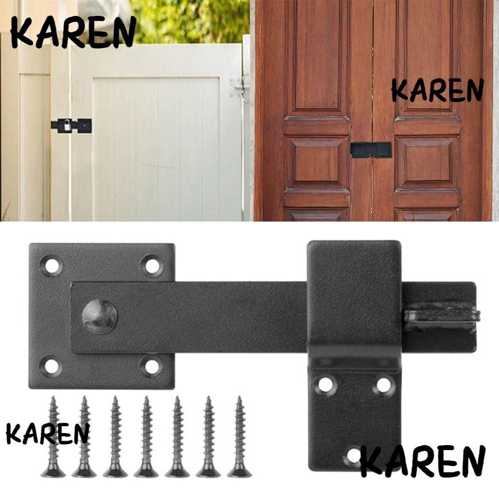 KARENGOODS ล็อคประตูโรงนา, หมุนได้ 360 องศา 5.5 นิ้ว Flip Gate Latch, ฮาร์ดแวร์ความปลอดภัยชนบทปรับเหล็กคาร์บอนล็อคประตูความปลอดภัย Barn