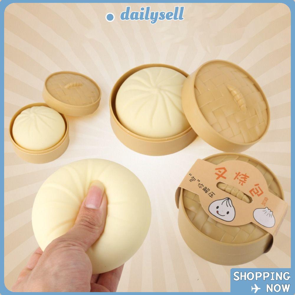 DAILY จีนนึ่ง Bun Squeeze ของเล่น, Dough Ball พร้อมอาหาร Steamer ของเล่นหยิก, Sticky Creative น่ารัก