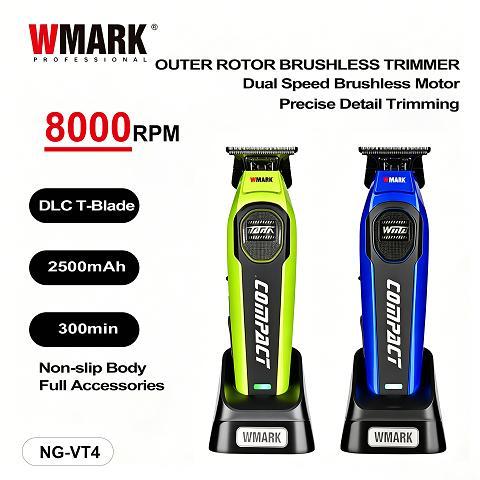 WMARK NG VT4 เครื่องตัดขนไร้แปรงถ่าน 8000RPM ใบมีด DLC T ความเร็วคู่