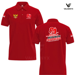 VALGENYX Baju Tshirt Poloshirt Shirt T-Shirt Lengan Hijau Hitam Kaos 17 Agustus 2026 Yang Ke 81 Th Dirgahayu Republik Indonesia Kemerdekaan Hut Ri Costume Berkerah Pakaian Wanita Krah Menyerap Terkeren Pique Santai Xxl Polo