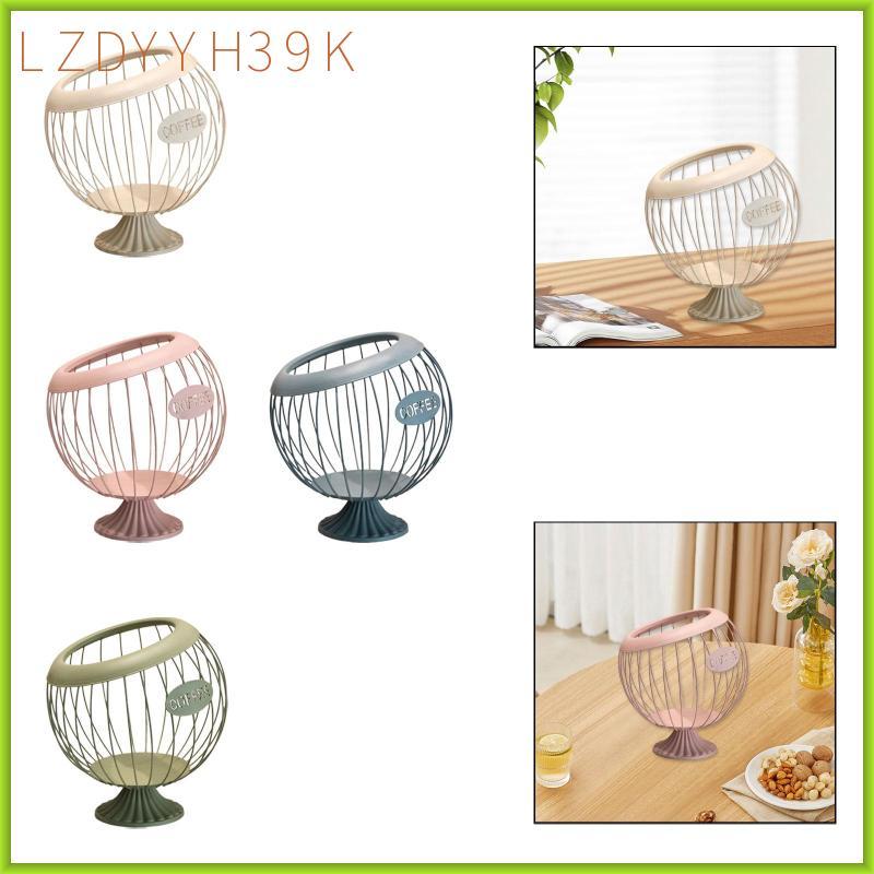 [lzdyyh39k] ที่วางกาแฟ Pod ตะกร้าเก็บเหล็กอเนกประสงค์ Espresso Capsule Organizer โมเดิร์นตกแต่งโครงส